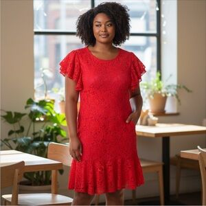 NWT Eva Franco Scarlet Lace Mini Dress